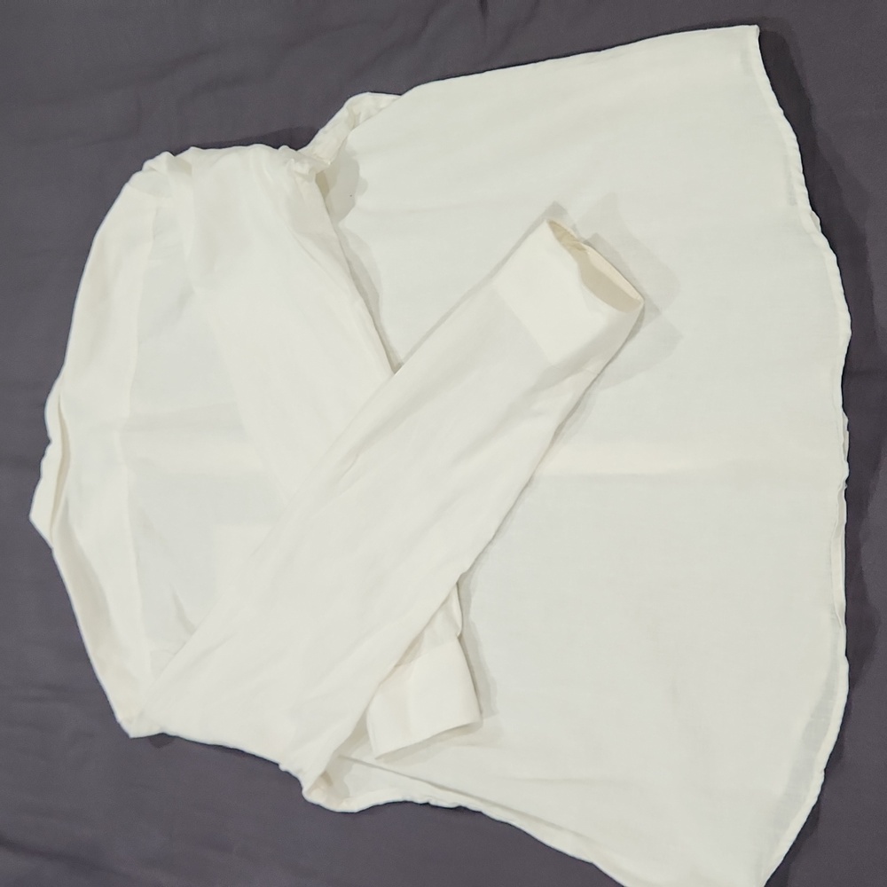 Original Penguin White LS Button-Up (Linen) - 2XL - Like New